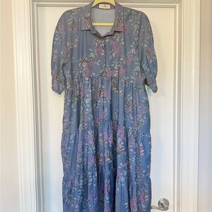 Natural Life Blue and Purple Floral Dress
